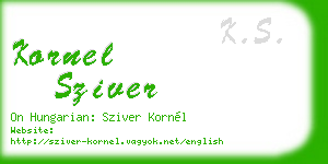 kornel sziver business card